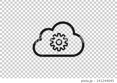 Cloud and gear line art icon Cloud and gear line art icon 141244045
