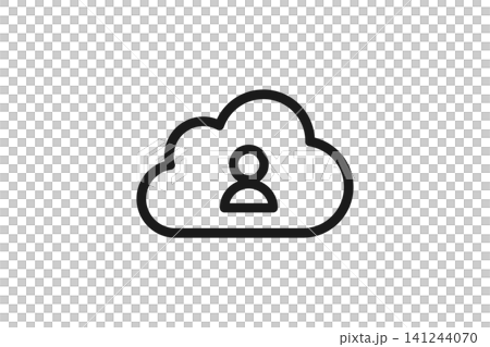 Cloud user sync icon - simple line drawing Cloud user sync icon - simple line drawing 141244070