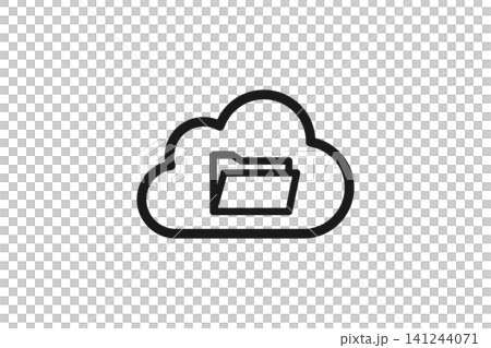 Cloud folder icon - simple line drawing Cloud folder icon - simple line drawing 141244071