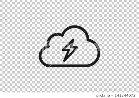 Cloud and lightning line art icon; High-speed cloud service image Cloud and lightning line art icon; High-speed cloud service image 141244072