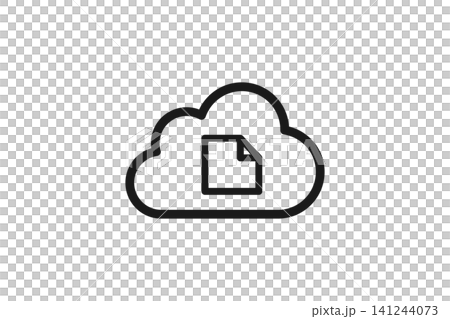 Cloud document icon, simple line drawing Cloud document icon, simple line drawing 141244073