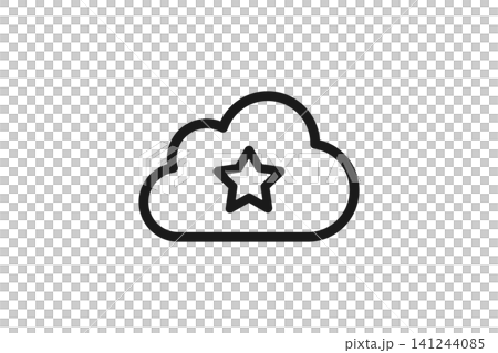 Cloud and favorite star line art icons Cloud and favorite star line art icons 141244085