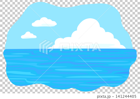海と入道雲のイラスト 夏イメージ ベクター素材 海と入道雲のイラスト 夏イメージ ベクター素材 141244405