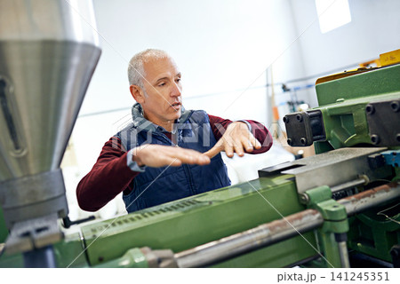 Factory, machine and man in work discussion, maintenance for industrial safety and diversity employees together. Mechanical engineering, production monitoring system or inspection in warehouse Factory, machine and man in work discussion, maintenance for industrial safety and diversity employees together. Mechanical engineering, production monitoring system or inspection in warehouse 141245351