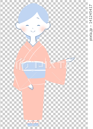 身著和服的年輕女子插圖(導覽圖) 身著和服的年輕女子插圖(導覽圖) 141245417