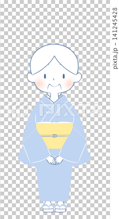 着物を着たおばあさんのイラスト　笑顔 141245428