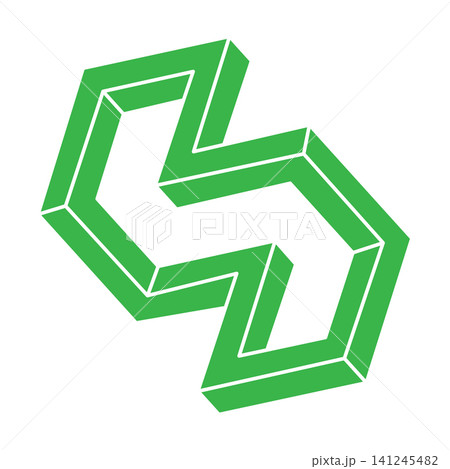 Impossible shapes. Sacred geometry figures. Optical illusion logo. Abstract eternal geometric object. Impossible endless outline. Optical art. Impossible geometry shape on a white background. Impossible shapes. Sacred geometry figures. Optical illusion logo. Abstract eternal geometric object. Impossible endless outline. Optical art. Impossible geometry shape on a white background. 141245482