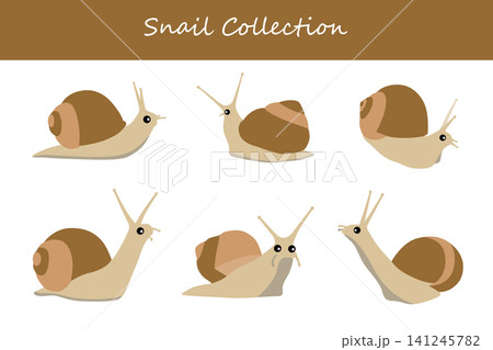 snail collection. snail in different poses 141245782