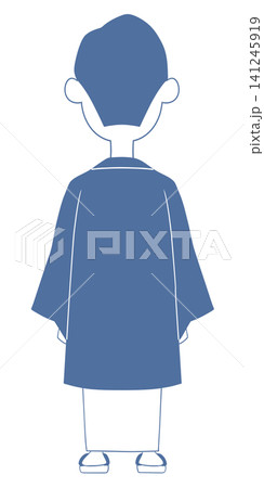 着物を着た若い男性のイラスト 後ろ姿 着物を着た若い男性のイラスト 後ろ姿 141245919