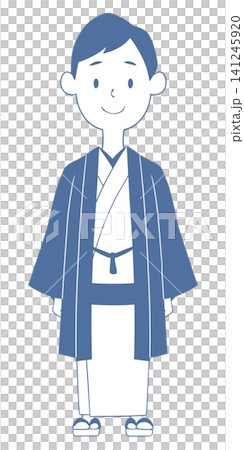着物を着た若い男性のイラスト　 141245920