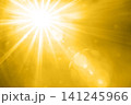 黄金色の光彩背景素材｜放射光／閃光／ゴールド／光学フレア／ゴースト 141245966
