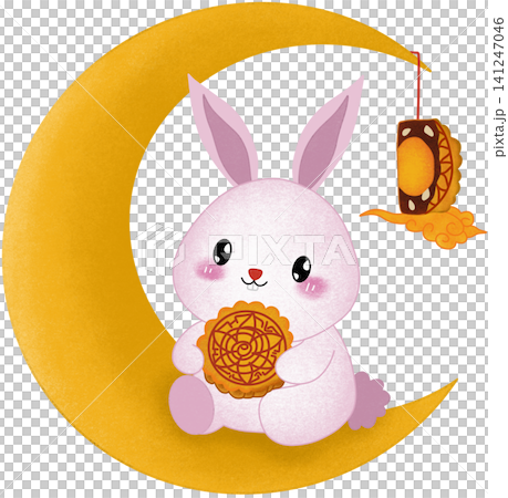 rabbit sitting on moon rabbit sitting on moon 141247046