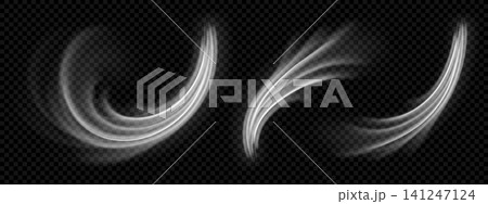 Fresh air breeze set with wind effect and cool flow for clean hvac background. White wave stream bundle with realistic motion and different curve trail. Graphic collection for conditioner display Fresh air breeze set with wind effect and cool flow for clean hvac background. White wave stream bundle with realistic motion and different curve trail. Graphic collection for conditioner display 141247124