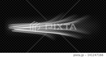 Cool breeze with wind air effect and fresh white wave for clean background. Stream flow motion with realistic texture and speed trail on black. Isolated vector graphic for hvac conditioner display Cool breeze with wind air effect and fresh white wave for clean background. Stream flow motion with realistic texture and speed trail on black. Isolated vector graphic for hvac conditioner display 141247166