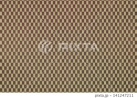 茶色の布生地に白茶色の矢絣模様がある背景画像 茶色の布生地に白茶色の矢絣模様がある背景画像 141247211