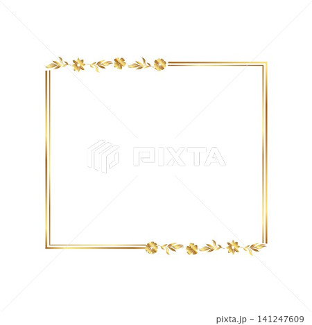 square Golden Frame Elegant gold floral frame free vector illustration 141247609