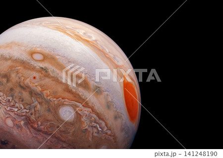 Planet Jupiter on a dark background. Elements of this image furnished by NASA 141248190
