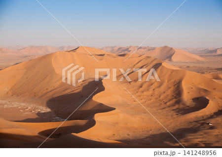 Sand dunes of the Rub al-Khali desert in Dhofar, Oman Sand dunes of the Rub al-Khali desert in Dhofar, Oman 141248956