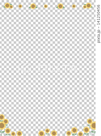 [向量圖] 向日葵花邊框垂直背景 - 夏季向量插圖 141250456
