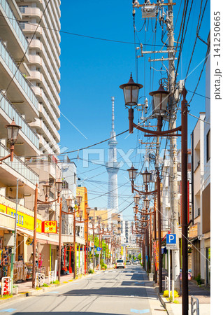 東京スカイツリーを望む・住吉銀座商店街 東京スカイツリーを望む・住吉銀座商店街 141250665
