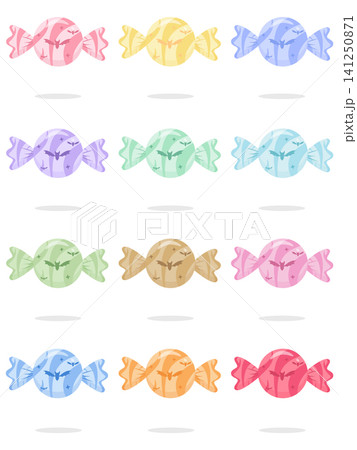 Cute Kawaii Pastel Halloween Swirl Candy Set 12 Colors 141250871