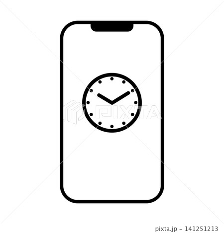 時計アイコン付きスマホのイラスト 時計アイコン付きスマホのイラスト 141251213