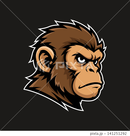 monkey mascot logo illustration vector design template simple and modern style 141251292