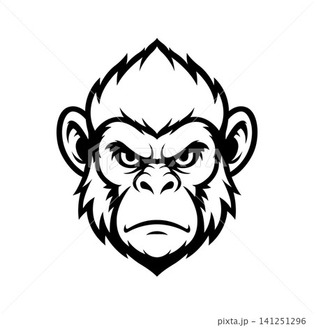 monkey mascot logo illustration vector design template simple and modern style 141251296