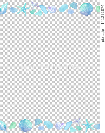 水彩海玻璃與貝殼畫框 水彩海玻璃與貝殼畫框 141251874