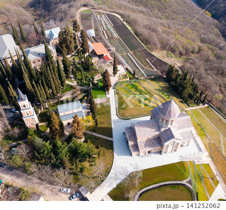 Bodbe Monastery of St. Nino. View from above. Georgia Bodbe Monastery of St. Nino. View from above. Georgia 141252062