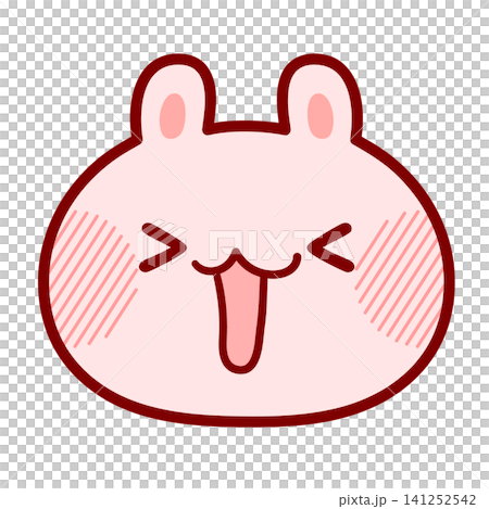 うれしそうなうさぎのかわいいイラスト(カラー版) うれしそうなうさぎのかわいいイラスト(カラー版) 141252542