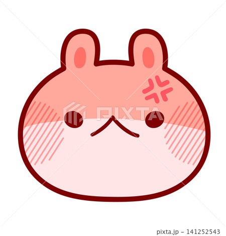 怒った表情のうさぎのかわいいイラスト(カラー版) 怒った表情のうさぎのかわいいイラスト(カラー版) 141252543