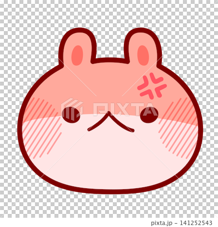 怒った表情のうさぎのかわいいイラスト(カラー版) 怒った表情のうさぎのかわいいイラスト(カラー版) 141252543