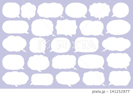 手描きタッチのゆるくてかわいい吹き出し|吹き出し口調整可能・ベクター素材 手描きタッチのゆるくてかわいい吹き出し|吹き出し口調整可能・ベクター素材 141252977