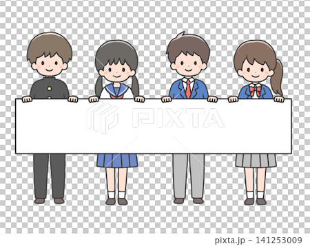 四個學生拿著一塊板子 四個學生拿著一塊板子 141253009