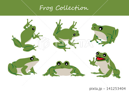 frog collection. frog in different poses frog collection. frog in different poses 141253404