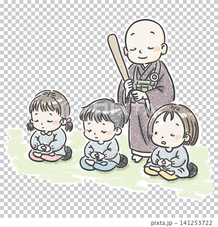 坐禅をする子ども 141253722