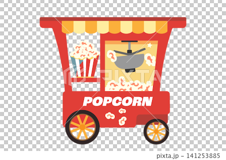 Illustration of a retro popcorn cart Illustration of a retro popcorn cart 141253885
