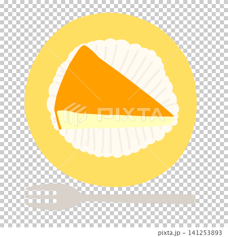 黄色いお皿のチーズケーキ 黄色いお皿のチーズケーキ 141253893