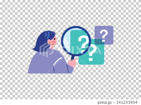 An illustration of a businesswoman examining a problem with a magnifying glass. An illustration of a businesswoman examining a problem with a magnifying glass. 141253934