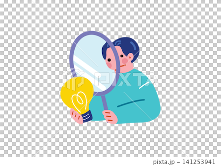 アイディアを閃くビジネスマンのイラスト 141253941