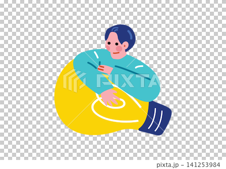 アイディアを閃くビジネスマンのイラスト 141253984