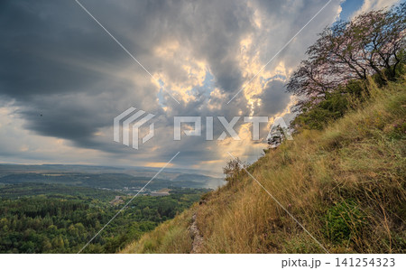 Summer Mountains Landscape with Green forest. Summer Mountains Landscape with Green forest. 141254323