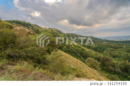 Summer Mountains Landscape with Green forest. Summer Mountains Landscape with Green forest. 141254330