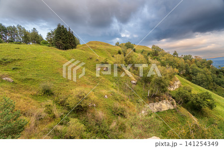 Summer Mountains Landscape with Green forest. Summer Mountains Landscape with Green forest. 141254349