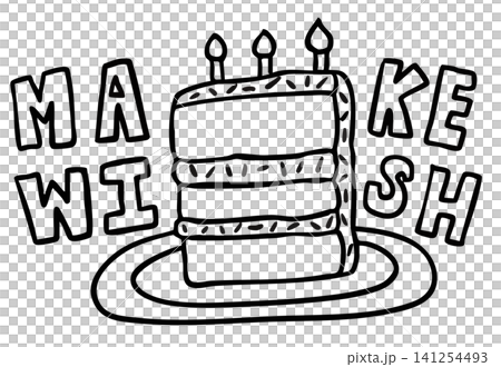 Hand drawn birthday cake with candles on plate outline for sweet dessert, cafe, restaurant, menu, recipe, baking book, food, snack, card, party, bakery, pastry, brunch, cake shop, department store Hand drawn birthday cake with candles on plate outline for sweet dessert, cafe, restaurant, menu, recipe, baking book, food, snack, card, party, bakery, pastry, brunch, cake shop, department store 141254493