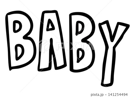 Hand written BABY letter outline for kid colouring book, art, font, typography, text, message, compliments, tattoo, icon, shirt print, spring, summer, sticker, cute patch, brooch, pin, mood, feelings Hand written BABY letter outline for kid colouring book, art, font, typography, text, message, compliments, tattoo, icon, shirt print, spring, summer, sticker, cute patch, brooch, pin, mood, feelings 141254494