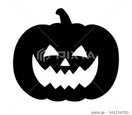 ハロウィンのカボチャのシルエット_ベクターイラスト ハロウィンのカボチャのシルエット_ベクターイラスト 141254783