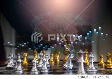 Business man on digital stock market financial indicator background. Digital business and stock market financial indicator on LED. Double exposure of business man and digital stock market financial. Business man on digital stock market financial indicator background. Digital business and stock market financial indicator on LED. Double exposure of business man and digital stock market financial. 141255040