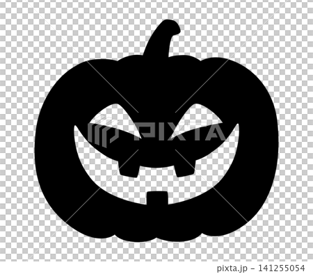 Halloween pumpkin silhouette_vector illustration 141255054